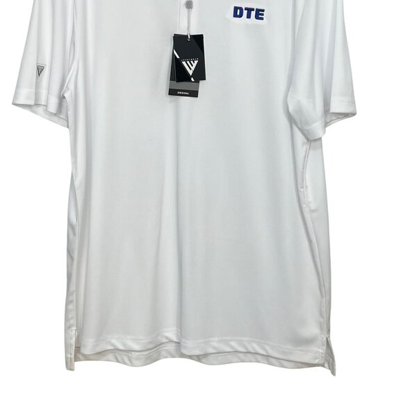 Levelwear DTE Embroidered Golf Polo Shirt Mens Large White New - Picture 4 of 9